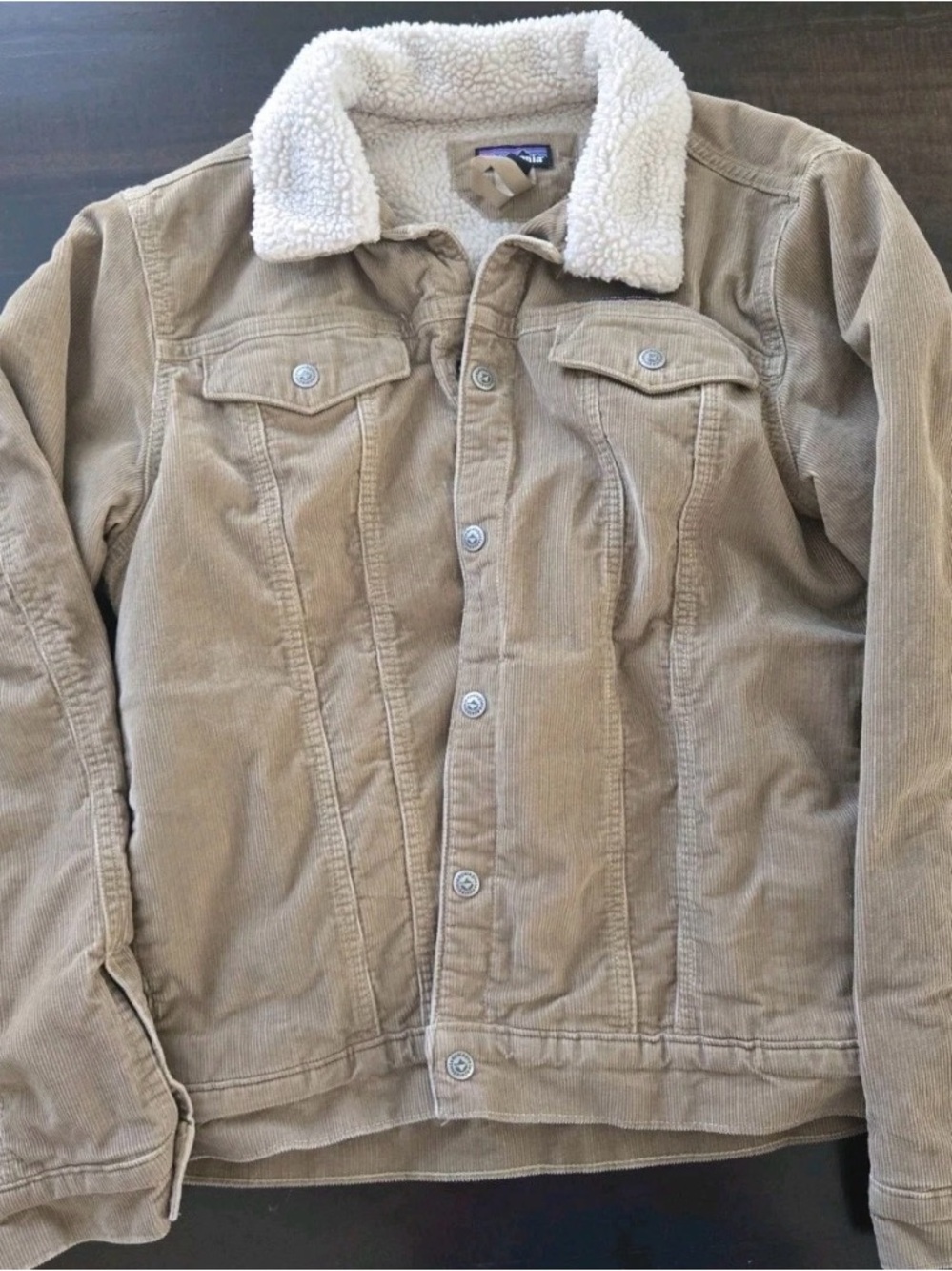 Patagonia Tan Corduroy Sherpa-Lined Jacket